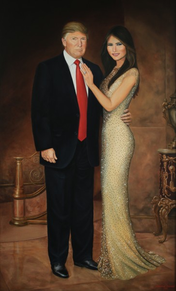 Картина под названием "Первая пара Америки…" - Vladimir Narykov, Подлинное произведение искусства, Масло