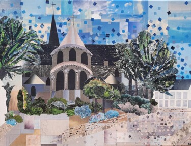 Collages getiteld "Église Saint-Médard…" door Nash, Origineel Kunstwerk, Collages