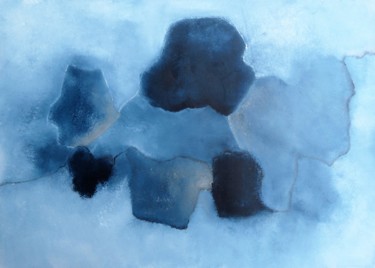 Painting titled "Bleu" by Nasha K, Original Artwork, Oil
