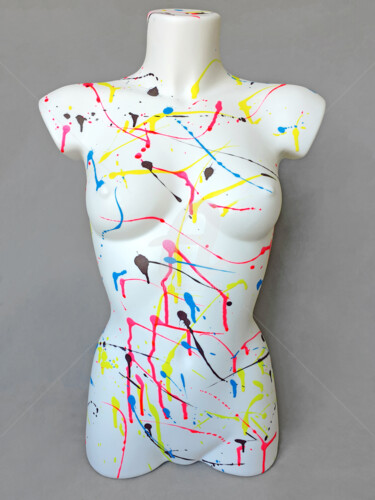 Sculpture intitulée "Abstracted Bod white" par Na$H, Œuvre d'art originale, Acrylique