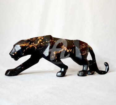 Скульптура под названием "Panther black" - Na$H, Подлинное произведение искусства, Акрил