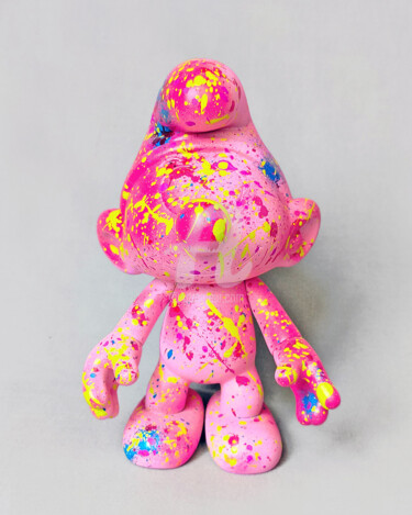 Sculpture titled "Abs Smurf Pink" by Na$H, Original Artwork, Acrylic