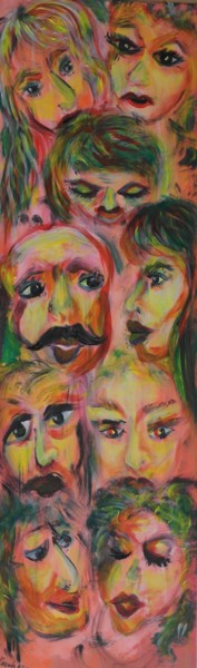 Painting titled "Strangers" by N.N. Art, Original Artwork, Acrylic