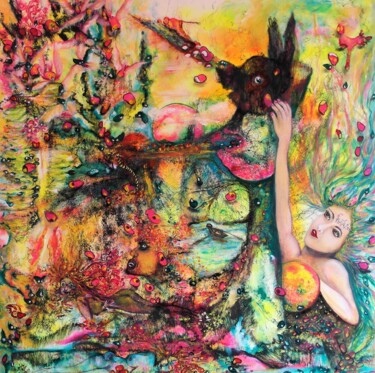 Malerei mit dem Titel "Midnight Soul Splash" von N.N. Art, Original-Kunstwerk, Acryl