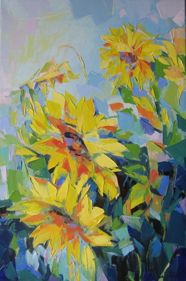 Painting titled "Tournesols" by Anastasiia Schull, Original Artwork, Oil