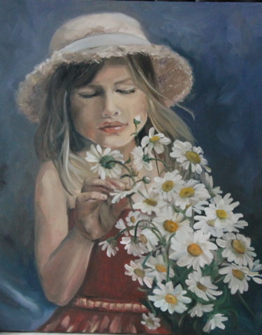 Painting titled "First dreams" by Anastasia Kolesnikova, Original Artwork, Oil