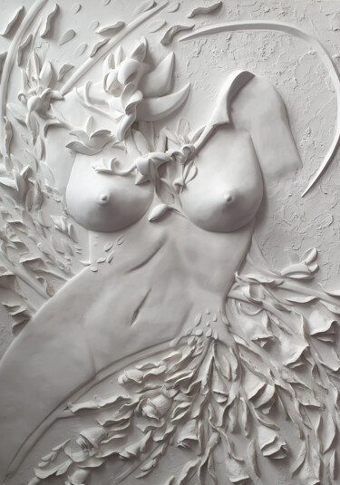 Scultura intitolato "Venus" da Nastassia Karpenkova, Opera d'arte originale, Gesso Montato su Pannello di legno