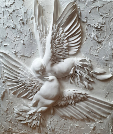 Sculpture titled "Loyalty" by Nastassia Karpenkova, Original Artwork, Plaster