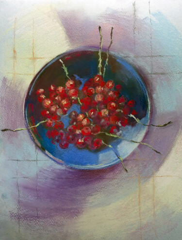 Рисунок под названием "Смородина в тарелке" - Nastya Poleva, Подлинное произведение искусства, Пастель