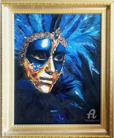 Pittura intitolato "Venecian Mask 2013 1" da Nastya Prairie, Opera d'arte originale, Olio