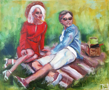 Painting titled "First meeting 2022" by Nastya Prairie, Original Artwork, Oil