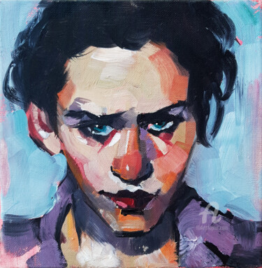 Ζωγραφική με τίτλο "Young Joker 2023" από Nastya Prairie, Αυθεντικά έργα τέχνης, Λάδι