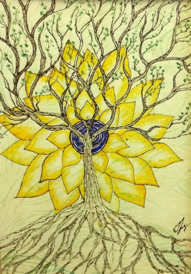 Картина под названием "Family Roots." - Анастасия Водясова, Подлинное произведение искусства, Акрил