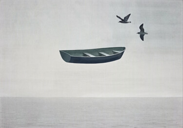 Картина под названием "Течение" - Anastasia Kuznetsova, Подлинное произведение искусства, Темпера