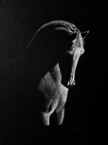 Ζωγραφική με τίτλο "Horse g" από Nasy Zachou, Αυθεντικά έργα τέχνης, Παστέλ