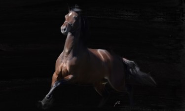 Arts numériques intitulée "Horse dark" par Nasy Zachou, Œuvre d'art originale