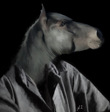 Digital Arts με τίτλο "horseman" από Nasy Zachou, Αυθεντικά έργα τέχνης, Ψηφιακή ζωγραφική