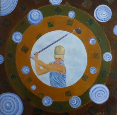 Painting titled "golfeuse" by Natef, Original Artwork, Oil