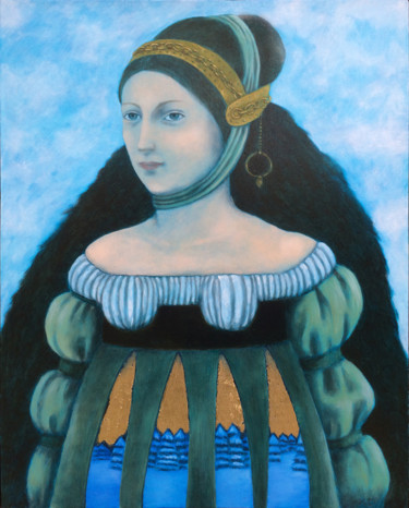 Malerei mit dem Titel "La Neige" von Nathalie Tousnakhoff, Original-Kunstwerk, Öl