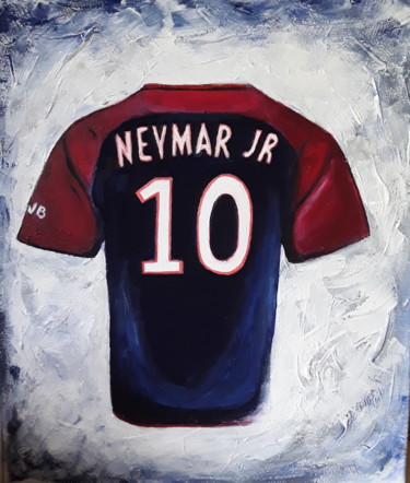 Painting titled "Toile de Neymar Jr" by Natacha Zrihen, Original Artwork
