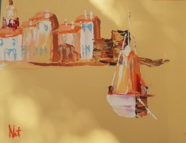 Malerei mit dem Titel "La Ponche à midi" von Nat, Original-Kunstwerk, Öl