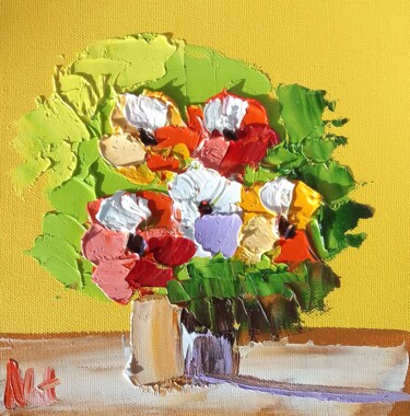 Peinture intitulée "Bouquets 4" par Nat, Œuvre d'art originale, Huile