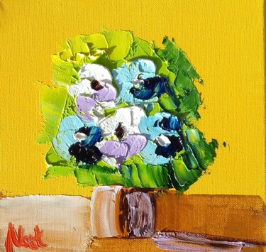 Peinture intitulée "Bouquets 3" par Nat, Œuvre d'art originale, Huile