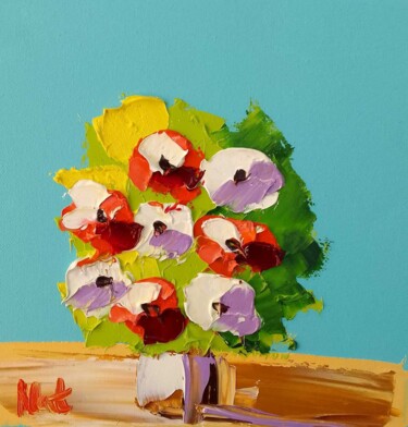 Painting titled "Bouquet 1" by Nat, Original Artwork, Oil