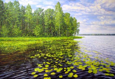 Peinture intitulée "Летний пейзаж 3" par Nata Go, Œuvre d'art originale, Huile Monté sur Châssis en bois