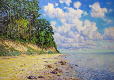 Картина под названием "Летний пейзаж26" - Nata Go, Подлинное произведение искусства, Масло Установлен на Деревянная рама для…