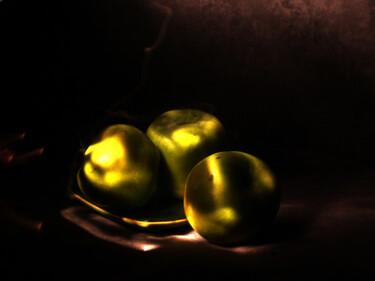 Photographie intitulée "green apples" par Nata K, Œuvre d'art originale, Light Painting