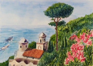 Painting titled "Ravello" by Natalia Kavolina, Original Artwork, Watercolor