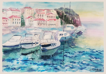 Peinture intitulée "South of Italy. Sea…" par Natalia Kavolina, Œuvre d'art originale