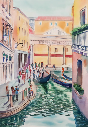Pittura intitolato "Venice. View of the…" da Natalia Kavolina, Opera d'arte originale, Acquarello