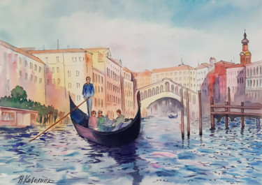 Painting titled "Venice. Grand canal…" by Natalia Kavolina, Original Artwork, Watercolor