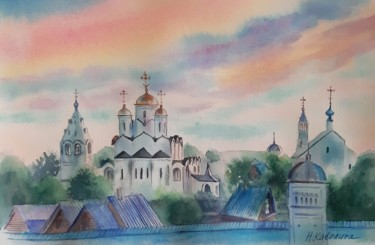 Malerei mit dem Titel "A200. Suzdal, Russi…" von Natalia Kavolina, Original-Kunstwerk, Aquarell