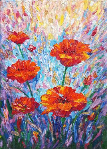 Malerei mit dem Titel "D3. Poppies" von Natalia Kavolina, Original-Kunstwerk, Öl
