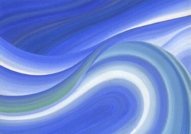 Peinture intitulée "Sea Wave Painting A…" par Nata Korpusova, Œuvre d'art originale, Aquarelle
