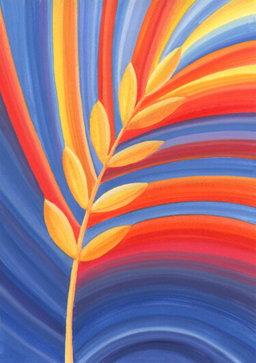 Malerei mit dem Titel "Spikelet of Wheat #…" von Nata Korpusova, Original-Kunstwerk, Aquarell