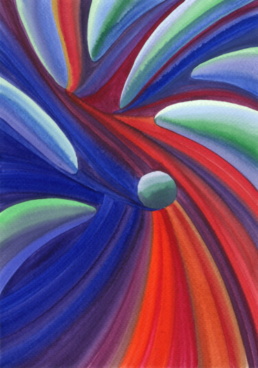 Peinture intitulée "Space. Color Dynami…" par Nata Korpusova, Œuvre d'art originale, Aquarelle