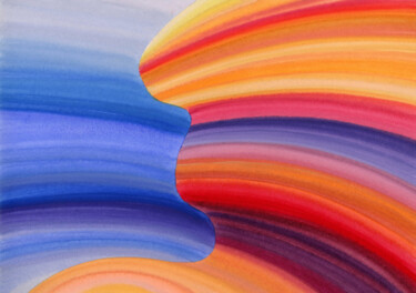 Peinture intitulée "Sunset at the Sea.…" par Nata Korpusova, Œuvre d'art originale, Aquarelle