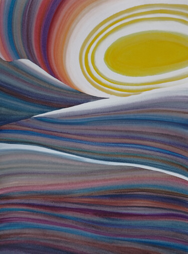 Schilderij getiteld ""Dunes". Abstract L…" door Nata Korpusova, Origineel Kunstwerk, Aquarel