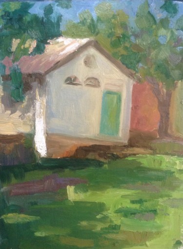 Pintura titulada "small house" por Nata New, Obra de arte original, Oleo