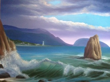 Painting titled "THE BLACK SEA.jpg" by Nata New, Original Artwork, Oil