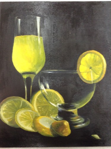 Malerei mit dem Titel "Lemon juice." von Nata New, Original-Kunstwerk, Öl