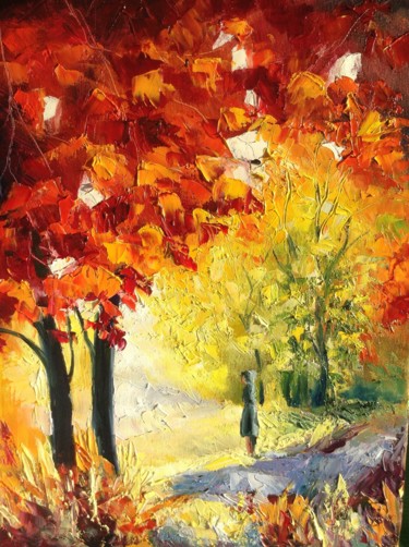 Painting titled "BEAUTY OF AUTUMN" by Nata New, Original Artwork