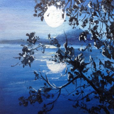 「Moon night on thel…」というタイトルの絵画 Nata Newによって, オリジナルのアートワーク, オイル