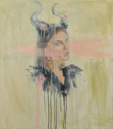 Malerei mit dem Titel "Maleficent" von Nataliia Sydorova, Original-Kunstwerk, Öl