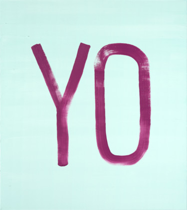 Painting titled "YO" by Nataliia Sydorova, Original Artwork, Oil Mounted on Wood Stretcher frame