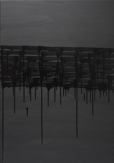 Картина под названием "Black" - Nataliia Sydorova, Подлинное произведение искусства, Масло Установлен на Деревянная рама для…